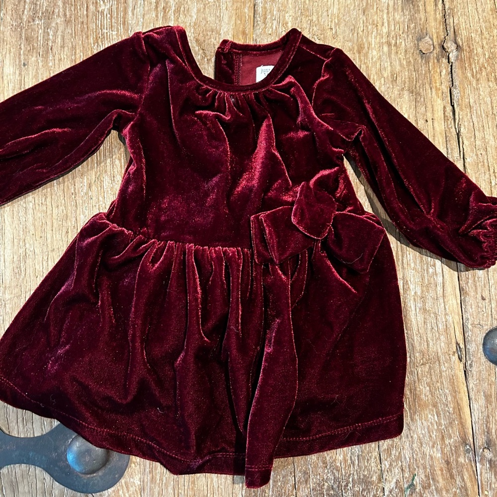 Red velvet baby dress